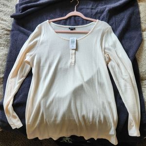Torrid Henley Waffle Knit LS Shirt